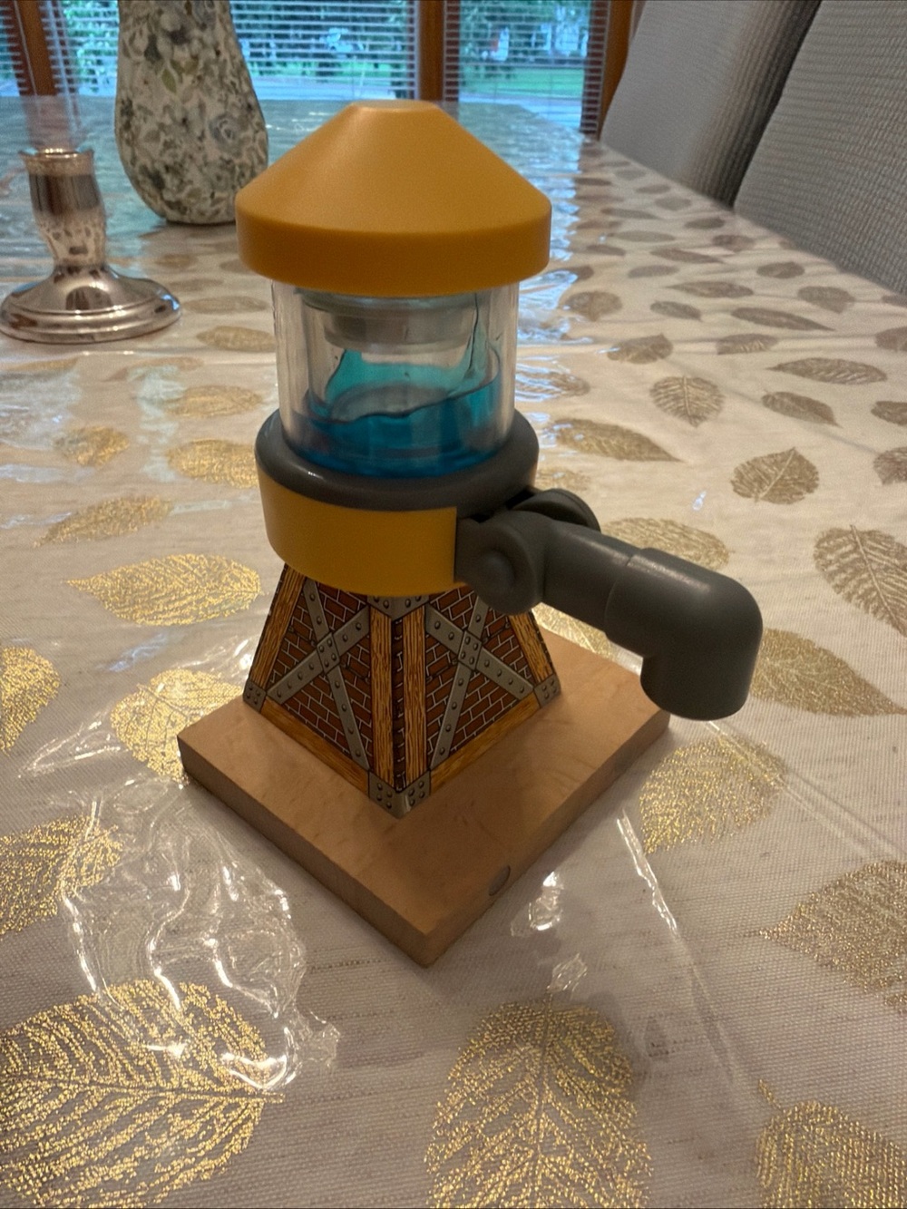 Vintage Thomas the Train Brio Yellow  Water Pump Tower Wood Tracks Pretend Play